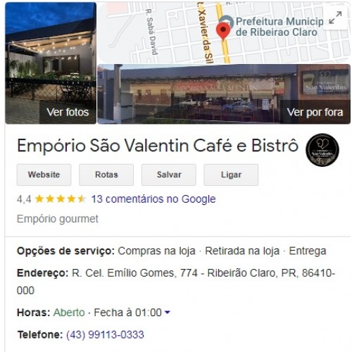 Cliente - Empório São Valentin Café e Bistrô - Ribeirão Claro, PR